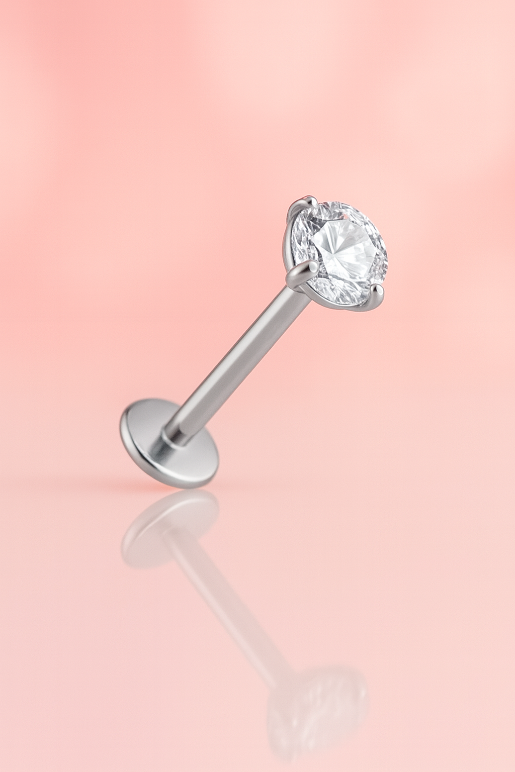 Titan Labret Silber mit Zikonia Stein